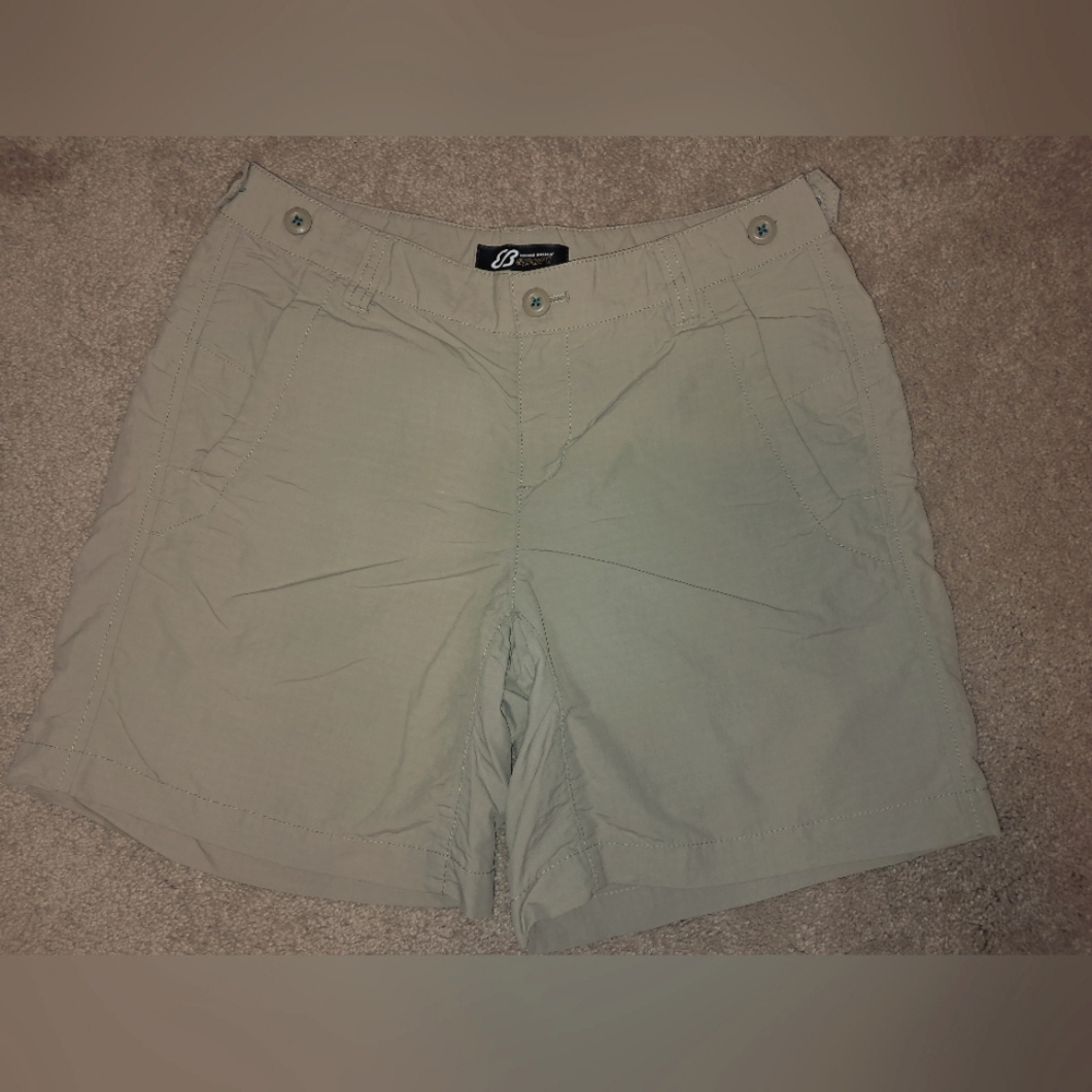 Womens Eddie Bauer Sport Khaki nylon hiking shorts, 6" inseam, size 2, outdoors